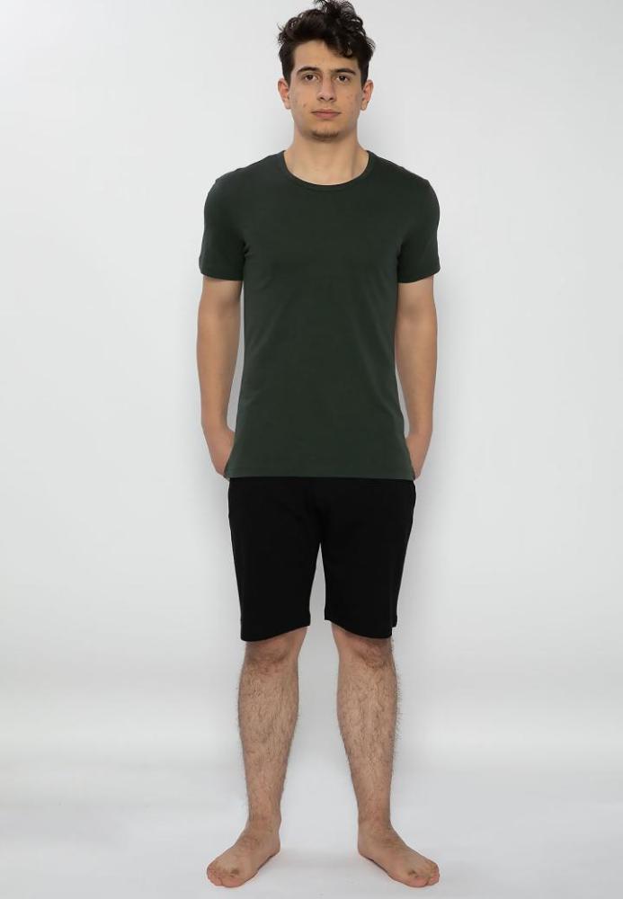 Pijama Bumbac & Moda bărbați,culoare Kaki -Negru– Engros